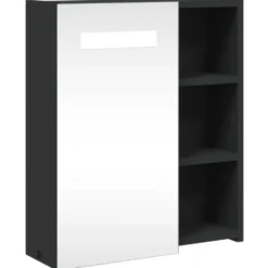 vidaXL - Badkamerkast met spiegel en LED 45x13x52 cm zwart