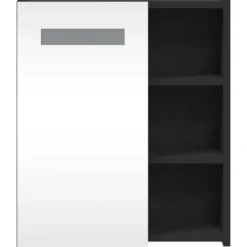 vidaXL - Badkamerkast met spiegel en LED 45x13x52 cm zwart