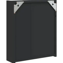 vidaXL - Badkamerkast met spiegel en LED 45x13x52 cm zwart