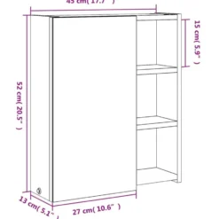 vidaXL - Badkamerkast met spiegel en LED 45x13x52 cm zwart