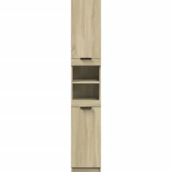 vidaXL Badkamerkast – Sonoma Eiken – Compact Design – Bewerkt Hout