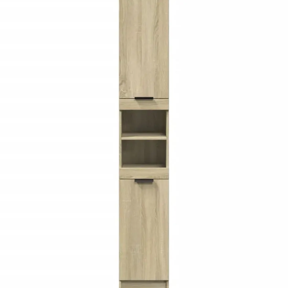 vidaXL Badkamerkast – Sonoma Eiken – Compact Design – Bewerkt Hout