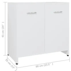 vidaXL - Badkamerkast - Wit - Bewerkt hout