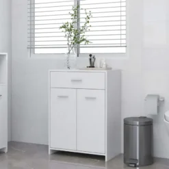 vidaXL - Badkamerkast - Wit - Bewerkt hout