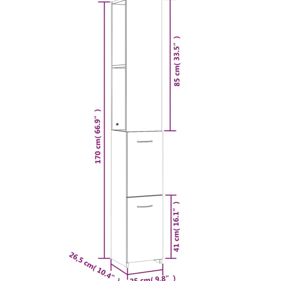 vidaXL - Badkamerkast - Wit - Bewerkt hout