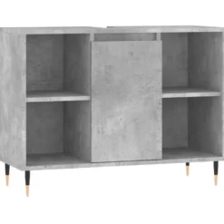 vidaXL - Badkamerkast 80x33x60 cm bewerkt hout betongrijs