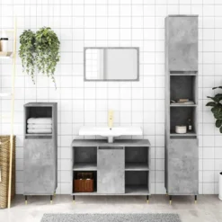 vidaXL - Badkamerkast 80x33x60 cm bewerkt hout betongrijs