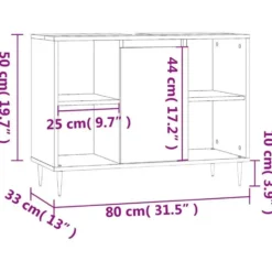 vidaXL - Badkamerkast 80x33x60 cm bewerkt hout wit