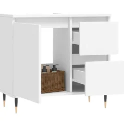 vidaXL - Badkamerkast 65x33x60 cm bewerkt hout wit