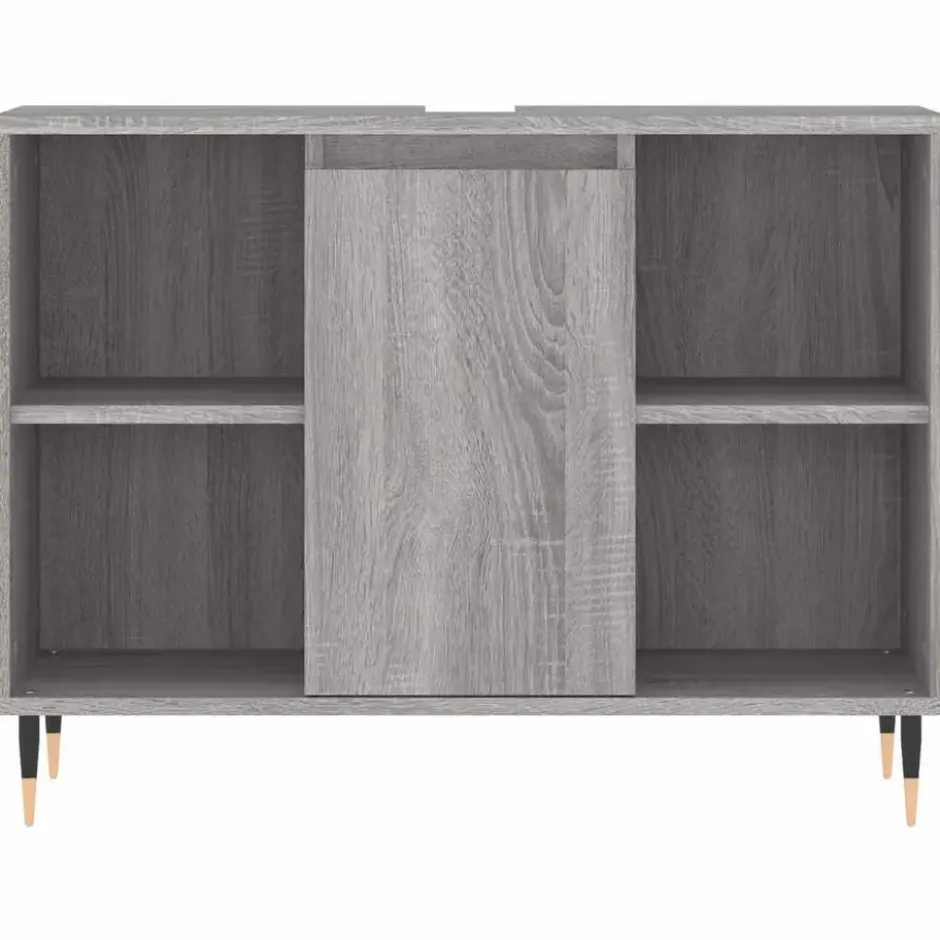 vidaXL - Badkamerkast 80x33x60 cm bewerkt hout grijs sonoma eikenkleurig
