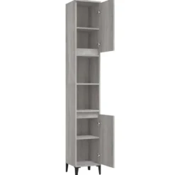 vidaXL - Badkamerkast 30x30x190 cm bewerkt hout grijs sonoma eikenkleur