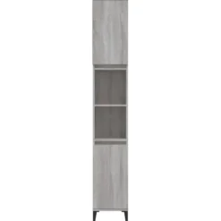 vidaXL - Badkamerkast 30x30x190 cm bewerkt hout grijs sonoma eikenkleur