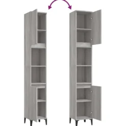 vidaXL - Badkamerkast 30x30x190 cm bewerkt hout grijs sonoma eikenkleur