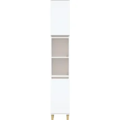 vidaXL - Badkamerkast 30x30x190 cm bewerkt hout wit