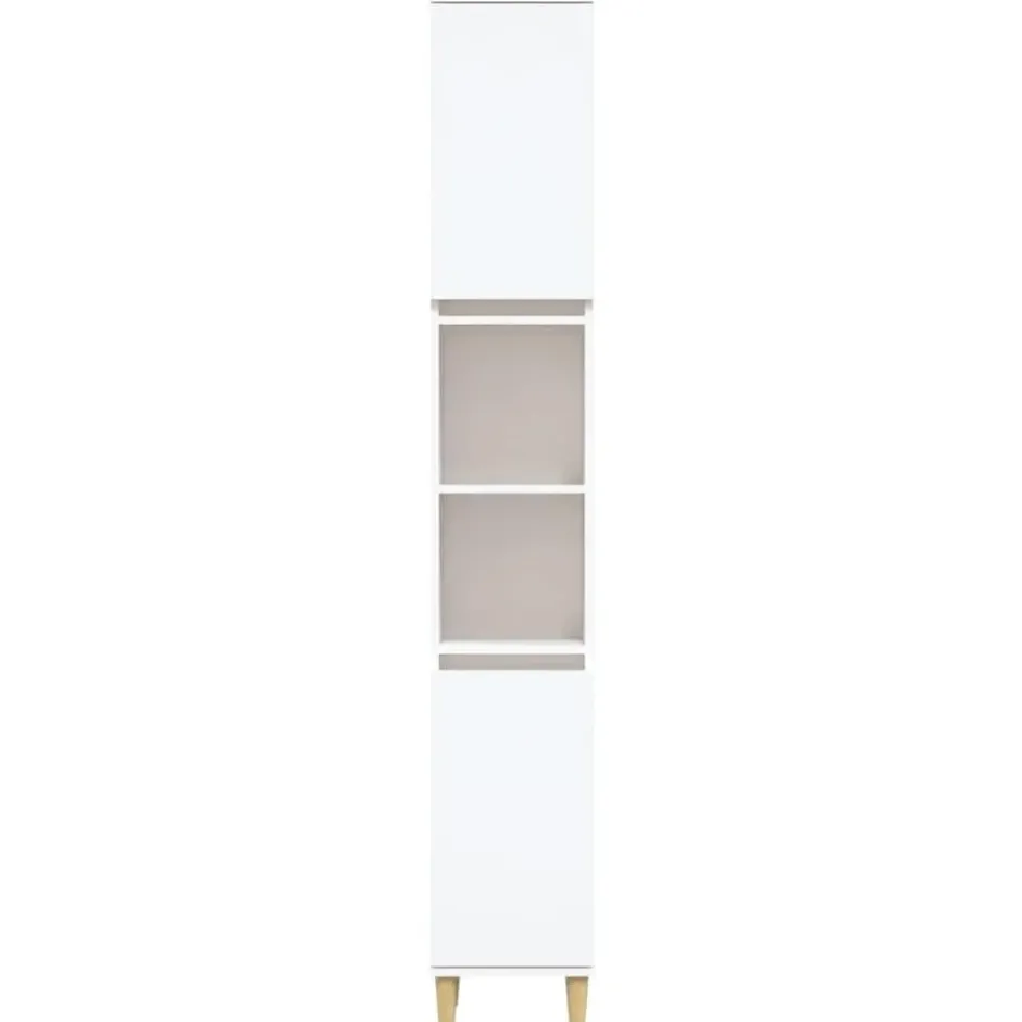 vidaXL - Badkamerkast 30x30x190 cm bewerkt hout wit