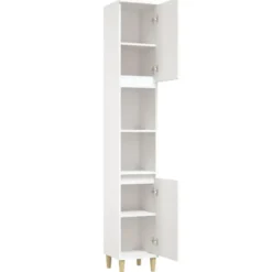 vidaXL - Badkamerkast 30x30x190 cm bewerkt hout wit