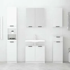 vidaXL - Badkamerkast 32x34x188,5 cm bewerkt hout wit