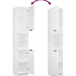 vidaXL - Badkamerkast 32x34x188,5 cm bewerkt hout wit