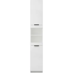 vidaXL - Badkamerkast 32x34x188,5 cm bewerkt hout wit