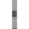 vidaXL - Badkamerkast 32x34x188,5 cm bewerkt hout grijs sonoma eiken