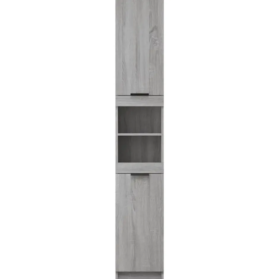 vidaXL - Badkamerkast 32x34x188,5 cm bewerkt hout grijs sonoma eiken