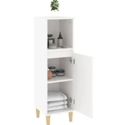 vidaXL - Badkamerkast 30x30x100 cm bewerkt hout wit