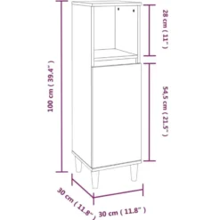vidaXL - Badkamerkast 30x30x100 cm bewerkt hout wit