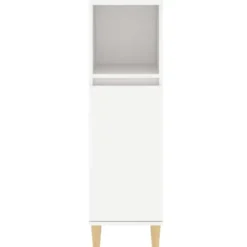 vidaXL - Badkamerkast 30x30x100 cm bewerkt hout wit