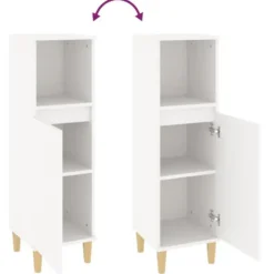 vidaXL - Badkamerkast 30x30x100 cm bewerkt hout wit