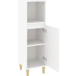 vidaXL - Badkamerkast 30x30x100 cm bewerkt hout wit
