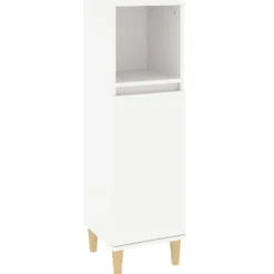 vidaXL - Badkamerkast 30x30x100 cm bewerkt hout wit