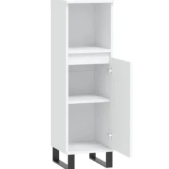 vidaXL - Badkamerkast 30x30x100 cm bewerkt hout wit kast