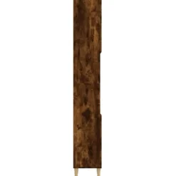 vidaXL - Badkamerkast 30x30x190 cm gerookt eikenkleurig bewerkt hout