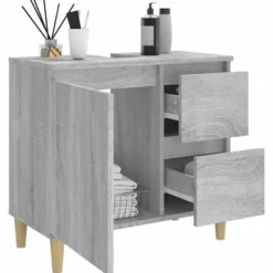 vidaXL - Badkamerkast 65x33x60 cm grijs sonoma eikenkleurig bewerkt hout