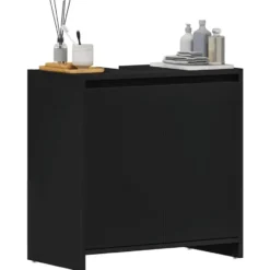 VIDAXL Badkamerkast 60x33x61 cm spaanplaat zwart