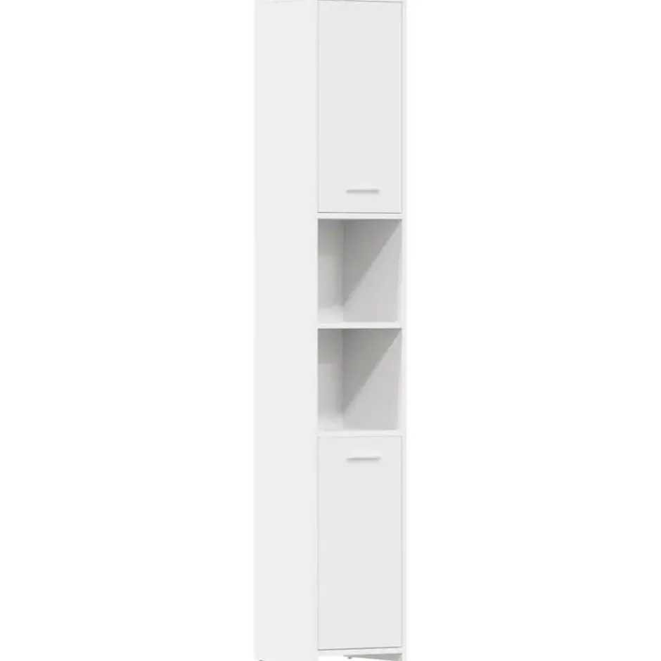 VIDAXL Badkamerkast 30x30x183,5 cm spaanplaat wit