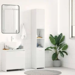 VIDAXL Badkamerkast 30x30x183,5 cm spaanplaat wit