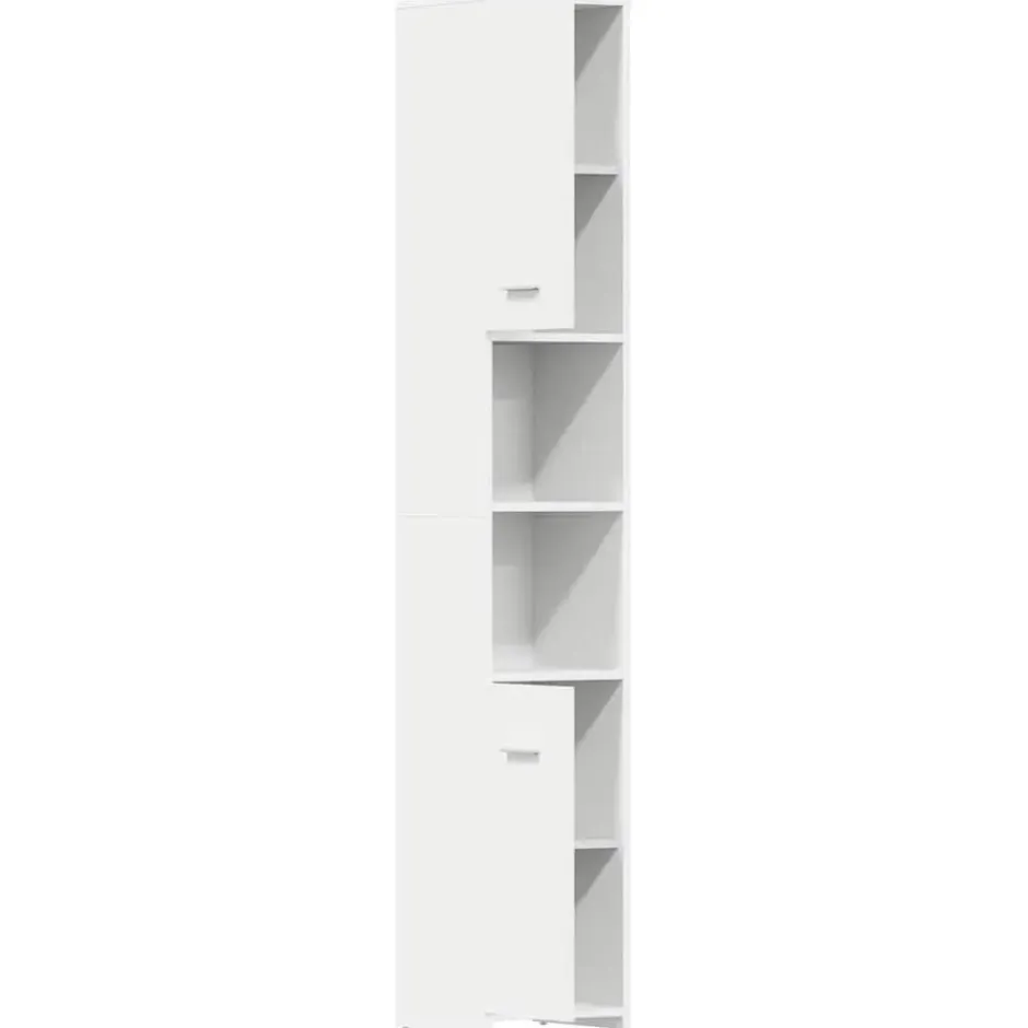 VIDAXL Badkamerkast 30x30x183,5 cm spaanplaat wit