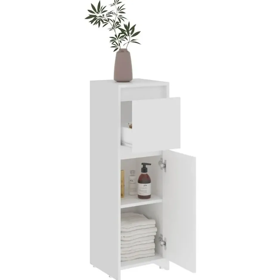 VIDAXL Badkamerkast 30x30x95 cm spaanplaat wit