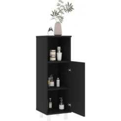 vidaXL - Badkamerkast - Zwart - Bewerkt hout