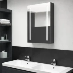 vidaXL - Badkamerkast - Zwart - MDF - 50 x 13 x 70 cm