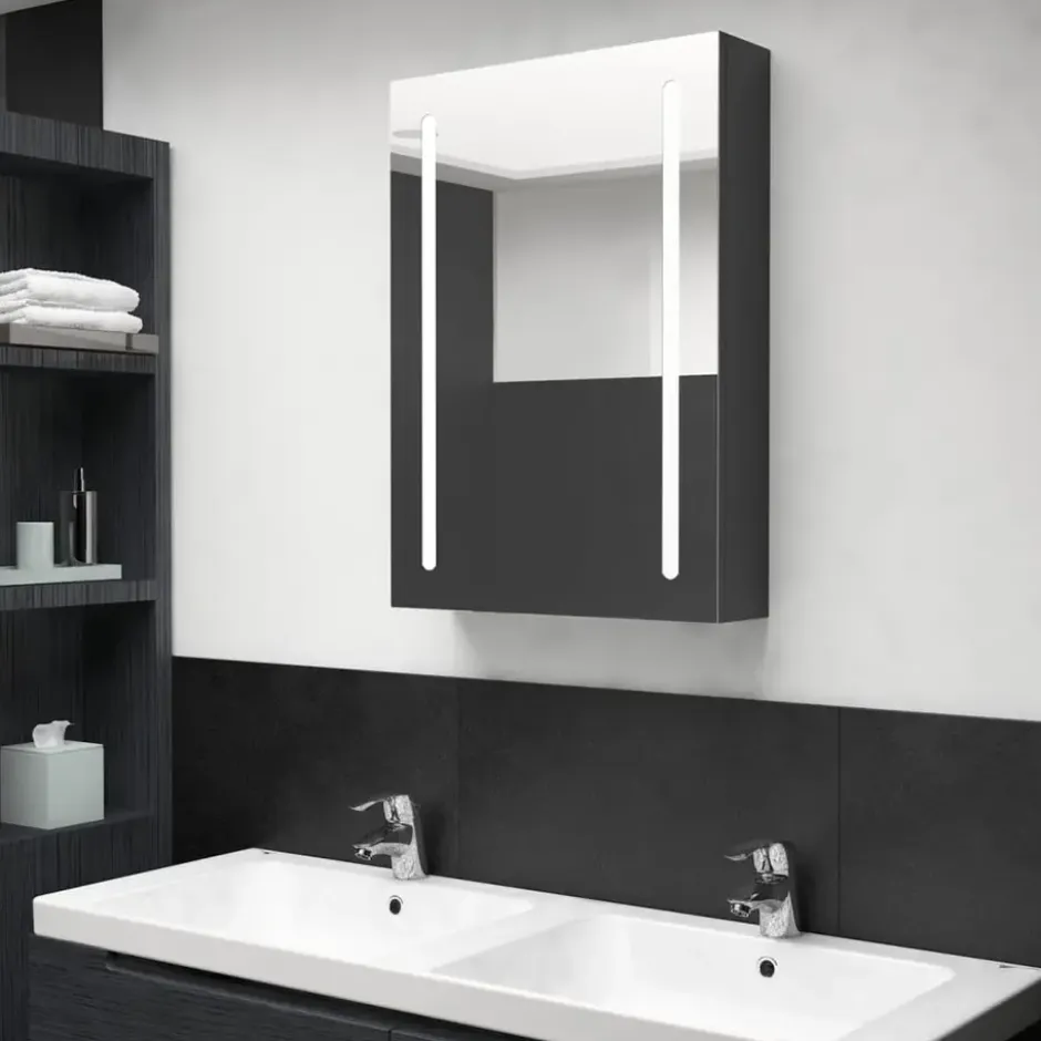 vidaXL - Badkamerkast - Zwart - MDF - 50 x 13 x 70 cm