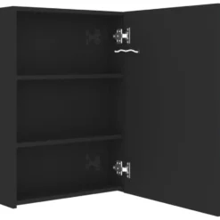 vidaXL - Badkamerkast - Zwart - MDF - 50 x 13 x 70 cm