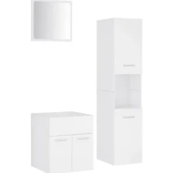 vidaXL - Badkamermeubelset - Wit - Bewerkt hout - 41 x 38.5 x 46 cm