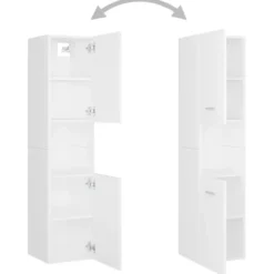 vidaXL - Badkamermeubelset - Wit - Bewerkt hout - 41 x 38.5 x 46 cm