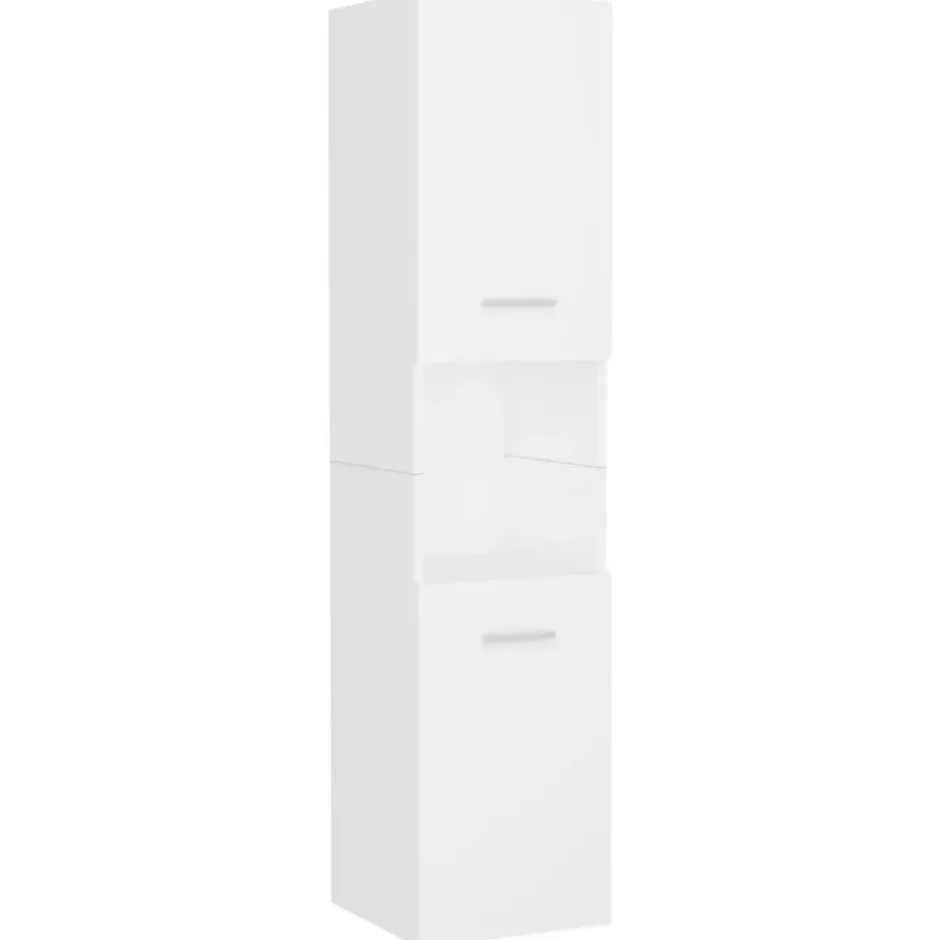 vidaXL - Badkamermeubelset - Wit - Bewerkt hout - 41 x 38.5 x 46 cm