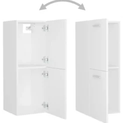 vidaXL - Badkamermeubelset - Wit - Bewerkt hout - 41 x 38.5 x 46 cm