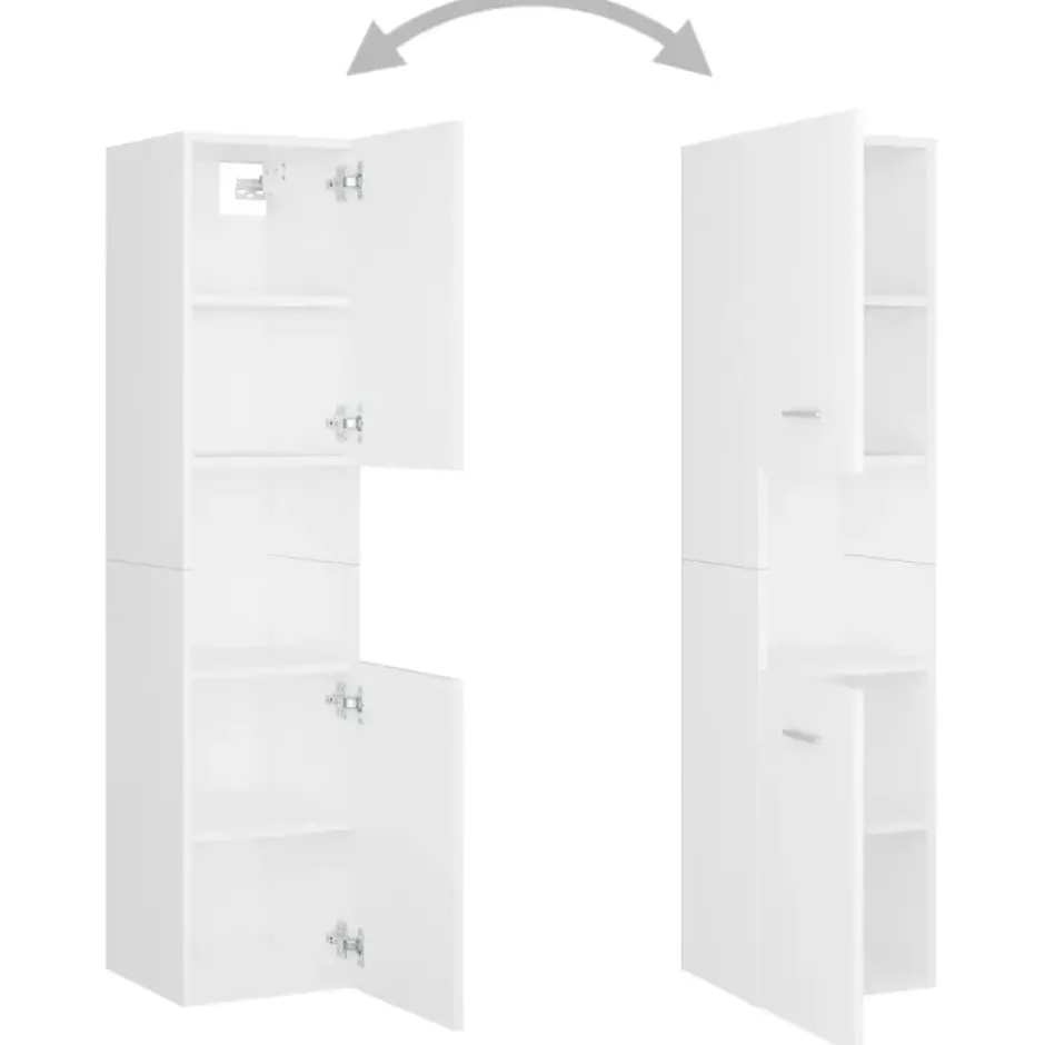 vidaXL - Badkamermeubelset - Wit - Bewerkt hout - 41 x 38.5 x 46 cm