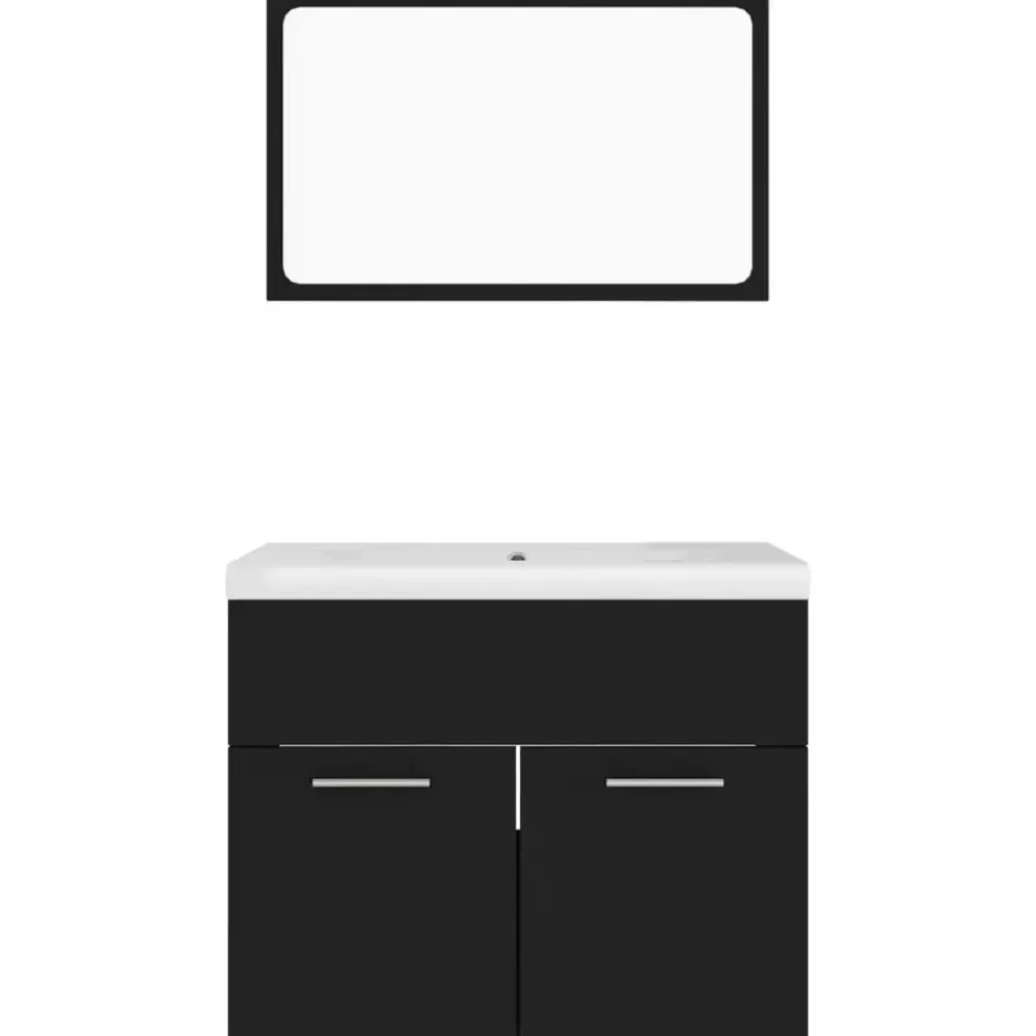 vidaXL - Badkamermeubelset - Zwart - Bewerkt hout - 60 x 38.5 x 46 cm