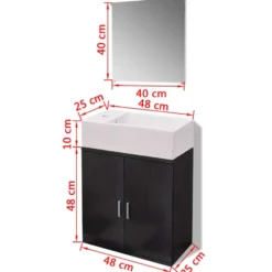 vidaXL - Badkamer Meubel - Zwart - Bewerkt hout